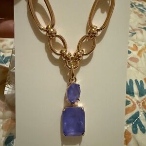 Elegant Gold and Purple Pendant Necklace